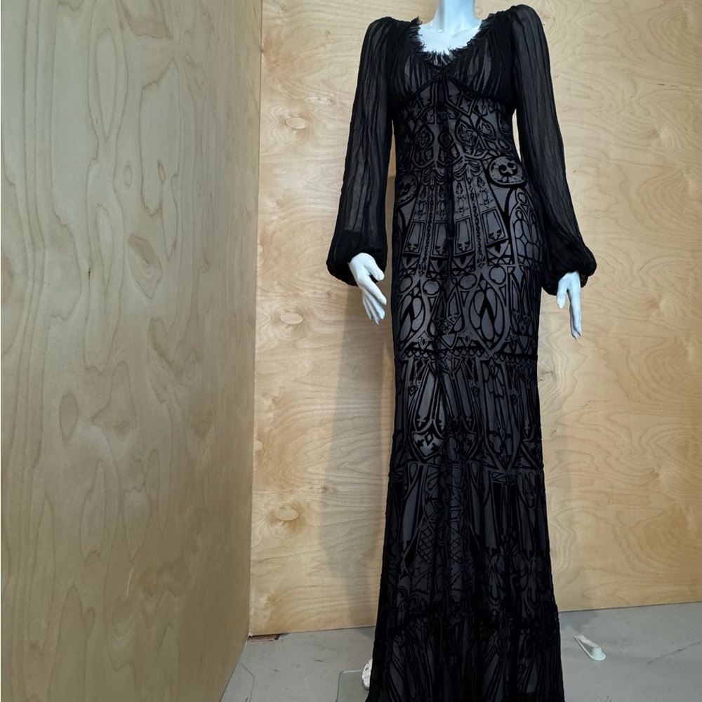 Alexander McQueen Elegant Black Long Sleeve Dress
